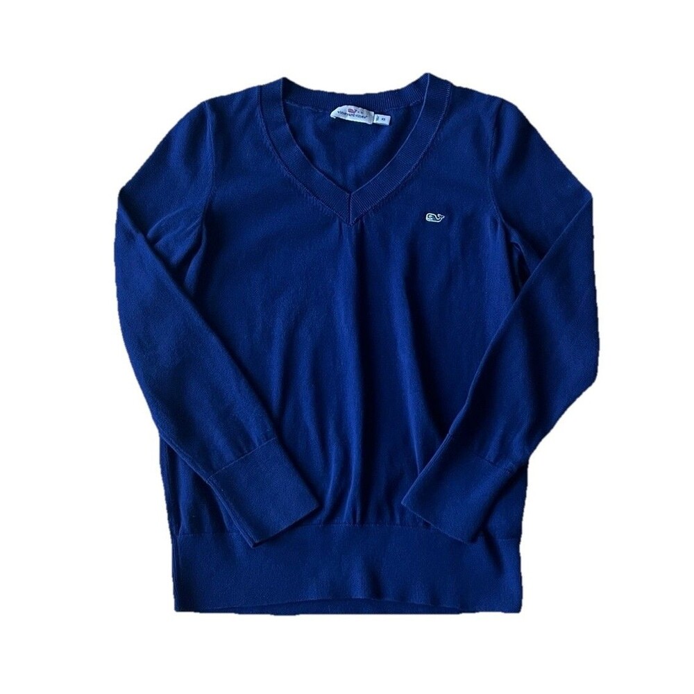 Vineyard Vines V-Neck Pullover Sweater Long Sleeve Navy Size XS